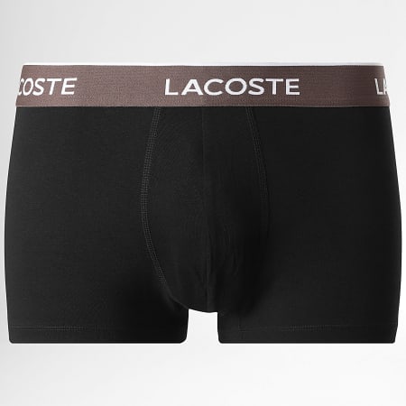 Lacoste - Lot De 5 Boxers Classic Noir Marron Camel Beige Rose