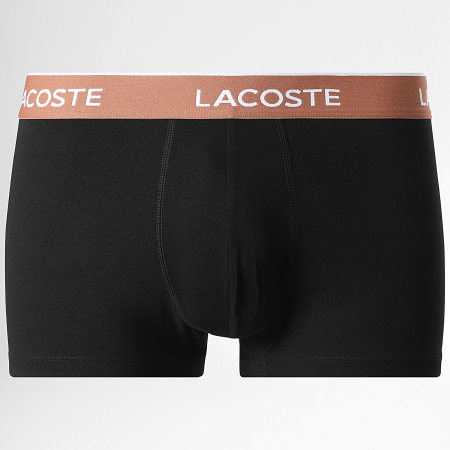 Lacoste - Lot De 5 Boxers Classic Noir Marron Camel Beige Rose