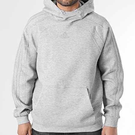 Adidas Sportswear - Sweat Capuche Spacer Cutline KE0709 Gris Chiné