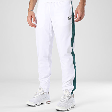 Sergio Tacchini - Pantalon Jogging A Bandes Gemelli 41560 Blanc Vert Foncé