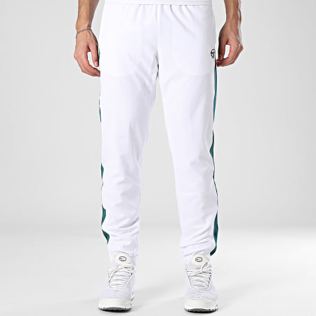 Sergio Tacchini - Pantalon Jogging A Bandes Gemelli 41560 Blanc Vert Foncé