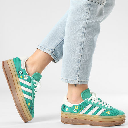 Adidas Originals - Zapatillas Mujer Gazelle Bold W IH1920 Bold Green Off White Eqt Yellow x Liberty London