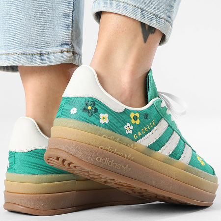 Adidas Originals - Zapatillas Mujer Gazelle Bold W IH1920 Bold Green Off White Eqt Yellow x Liberty London