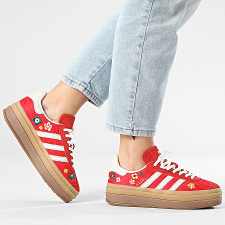 Adidas Originals - Zapatillas Mujer Gazelle Bold W IH1921 Better Scarlet Off White Eqt Yellow x Liberty London