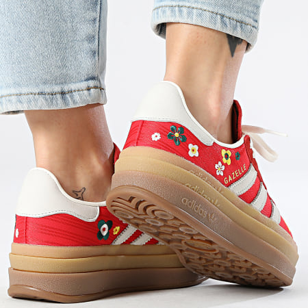 Adidas Originals - Zapatillas Mujer Gazelle Bold W IH1921 Better Scarlet Off White Eqt Yellow x Liberty London