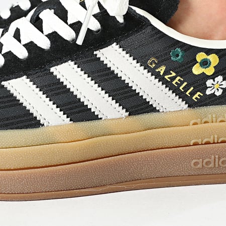 Adidas Originals - Baskets Femme Gazelle Bold W IH1922 Core Black Off White Eqt Yellow x Liberty London