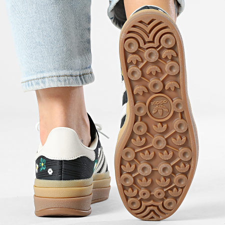 Adidas Originals - Baskets Femme Gazelle Bold W IH1922 Core Black Off White Eqt Yellow x Liberty London