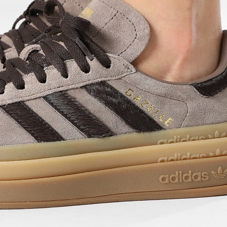 Adidas Originals - Zapatillas Mujer Gazelle Bold W IH4202 Earth Strata Aurora Coffee Gold Metallic