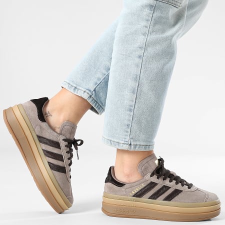 Adidas Originals - Zapatillas Mujer Gazelle Bold W IH4202 Earth Strata Aurora Coffee Gold Metallic