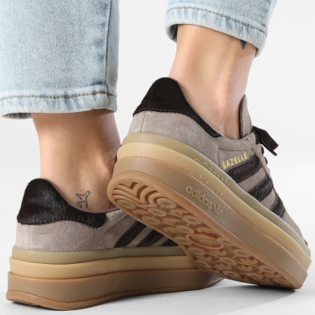 Adidas Originals - Zapatillas Mujer Gazelle Bold W IH4202 Earth Strata Aurora Coffee Gold Metallic