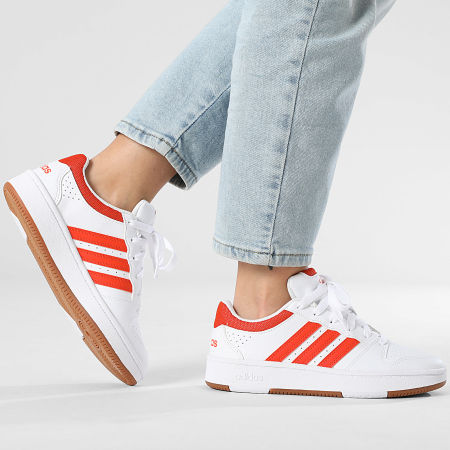 Adidas Sportswear - Baskets Femme Hoops Classic W KI1036 Footwear White Collegiate Orange Amber Gum