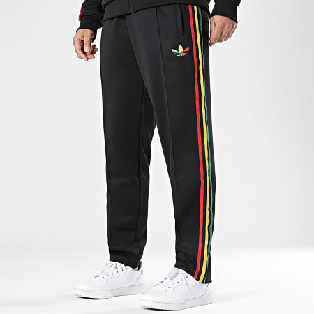 Adidas Originals - Pantalone Jogging 3 Strisce Jamaica x Bob Marley Originals JY5226 Nero Rosso Giallo Verde