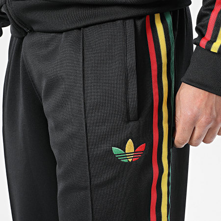 Adidas Originals - Pantalone Jogging 3 Strisce Jamaica x Bob Marley Originals JY5226 Nero Rosso Giallo Verde
