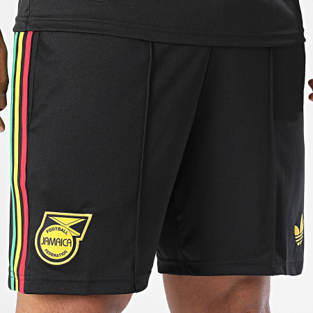 Adidas Originals - Short Jogging 3 Stripes Jamaïque x Bob Marley Extérieur JZ9415 Noir Jaune Vert Rouge