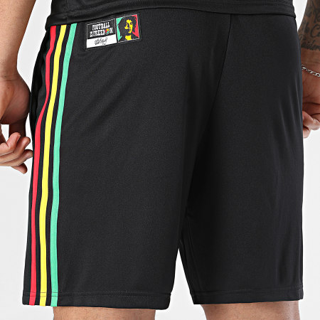 Adidas Originals - Short Jogging 3 Stripes Jamaïque x Bob Marley Extérieur JZ9415 Noir Jaune Vert Rouge