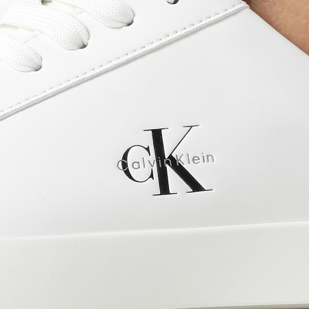 Calvin Klein - Zapatillas Mujer Low Pro Cups Leather 3146 Blanco Brillante Negro