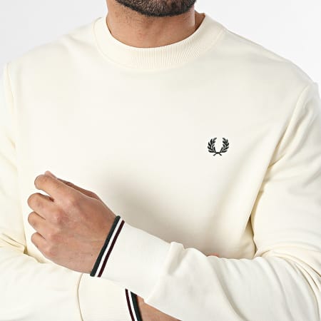 Fred Perry - Sweat Crewneck M7535 Beige Vert Foncé