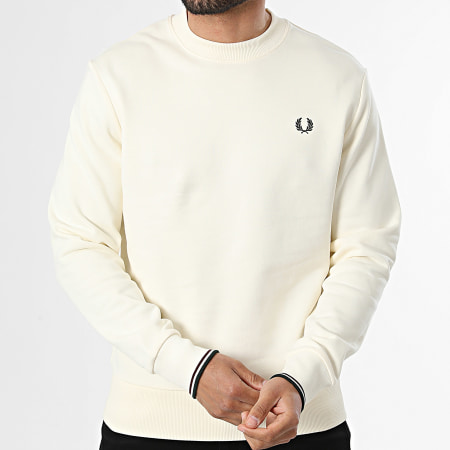 Fred Perry - Sweat Crewneck M7535 Beige Vert Foncé