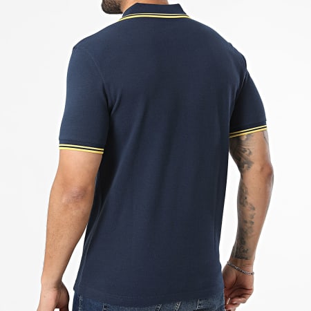 Fred Perry - Polo Manches Courtes Twin Tipped MM3600 Bleu Marine Jaune