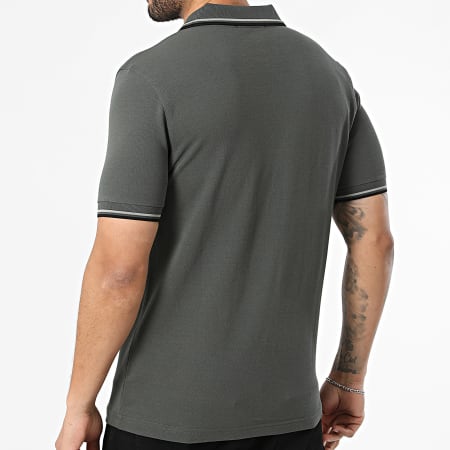Fred Perry - Polo Manches Courtes Twin Tipped MM3600 Vert Kaki Noir