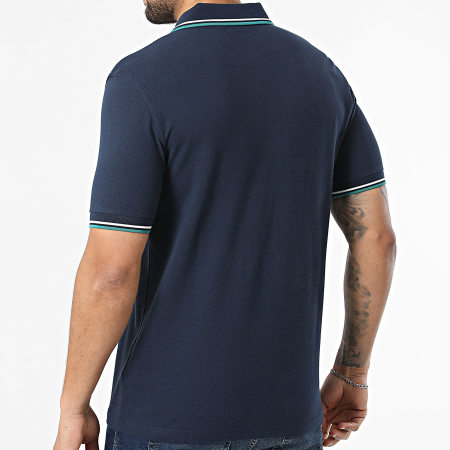 Fred Perry - Polo Manches Courtes Twin Tipped MM3600 Bleu Marine Turquoise
