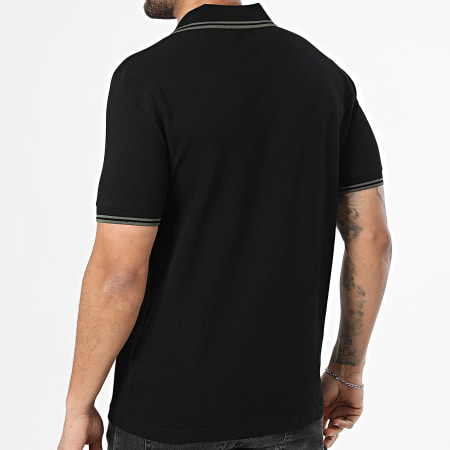 Fred Perry - Polo Manches Courtes Twin Tipped MM3600 Noir Vert Kaki