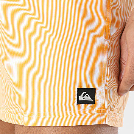 Quiksilver - Short De Bain A Rayures Everyday Solid Volley EQYJV04101 Orange Blanc
