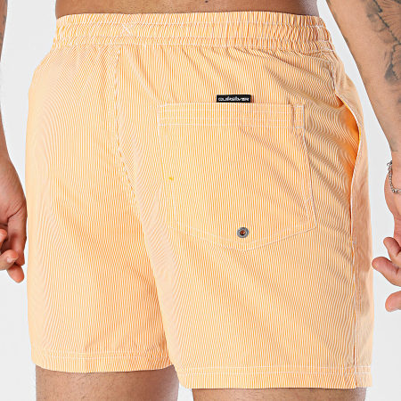 Quiksilver - Short De Bain A Rayures Everyday Solid Volley EQYJV04101 Orange Blanc