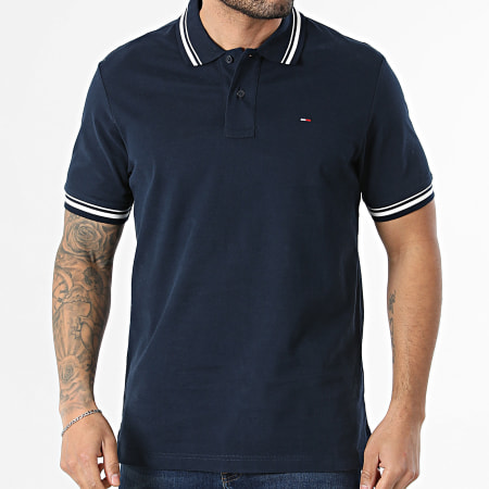 Tommy Jeans - Polo Manches Courtes Regular Fit Tipped 2700 Bleu Marine