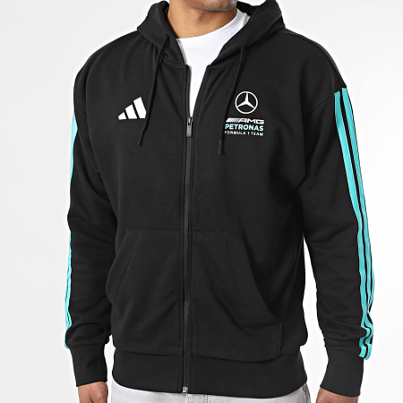 Adidas Sportswear - Sweat Capuche Zippé A Bandes Mercedes DNA KE5910 Noir