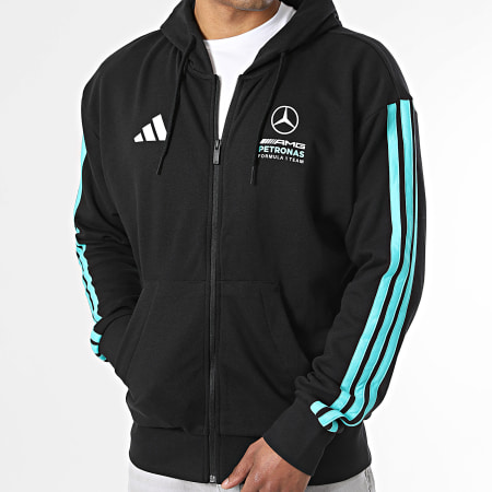 Adidas Sportswear - Sweat Capuche Zippé A Bandes Mercedes DNA KE5910 Noir