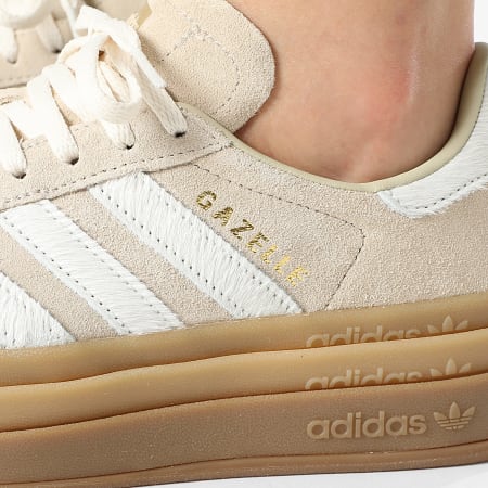 Adidas Originals - Baskets Femme Gazelle Bold W IH4201 Stone Khaki Crew White Gold Metallic