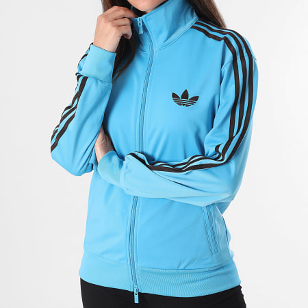 Adidas Originals - Veste Zippée A Bandes Loose Fit Femme FB KU8123 Bleu Clair