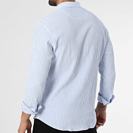 Classic Series - Chemise Manches Longues A Rayures 115 Bleu Clair Blanc
