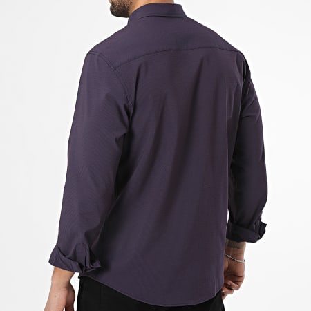 Classic Series - Chemise Manches Longues A Rayures 114 Violet Foncé Bleu Marine