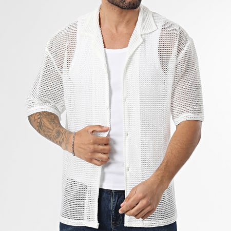 Uniplay - Chemise Manches Courtes Ajourée 095 Beige Clair