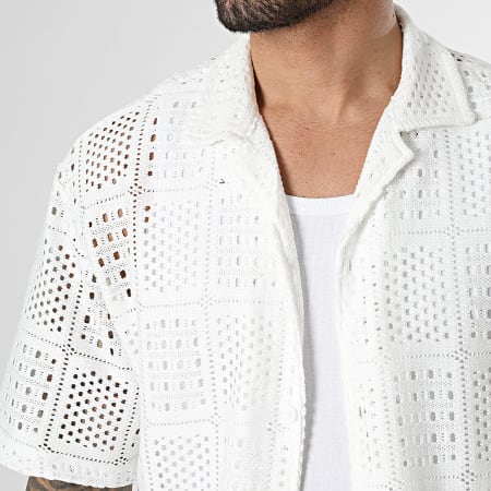 Uniplay - Chemise Manches Courtes Ajourée 103 Beige Clair