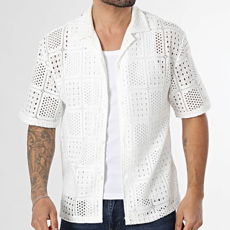 Uniplay - Chemise Manches Courtes Ajourée 103 Beige Clair