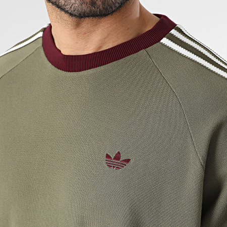 Adidas Originals - Tee Shirt A Bandes Britcore KV4446 Vert Kaki Blanc Bordeaux
