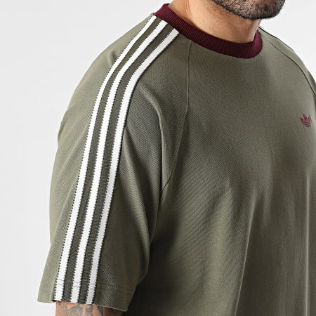 Adidas Originals - Tee Shirt A Bandes Britcore KV4446 Vert Kaki Blanc Bordeaux