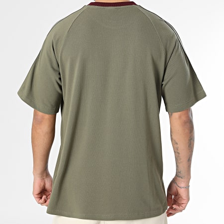 Adidas Originals - Tee Shirt A Bandes Britcore KV4446 Vert Kaki Blanc Bordeaux