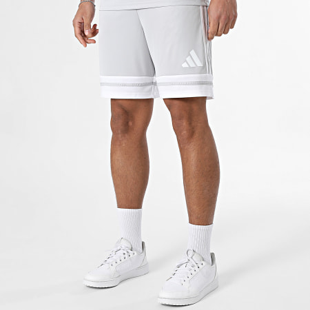 Adidas Sportswear - Ensemble Tee Shirt Et Short Jogging A Bandes JG5837 JH3413 Gris