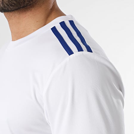 Adidas Sportswear - Ensemble Tee Shirt Et Short Jogging A Bandes SQUA25 Jersey JG5827 JH3409 Blanc Bleu Roi