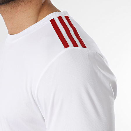 Adidas Sportswear - Ensemble Tee Shirt Et Short Jogging A Bandes SQUA25 Jersey JG5829 JH3404 Blanc Rouge