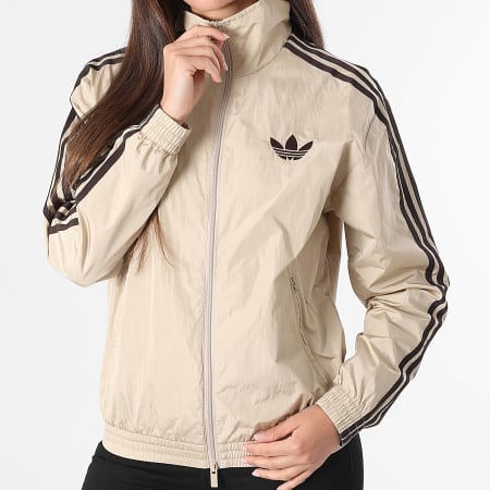 Adidas Originals - Veste Zippée A Bandes Femme KW4530 Beige Noir
