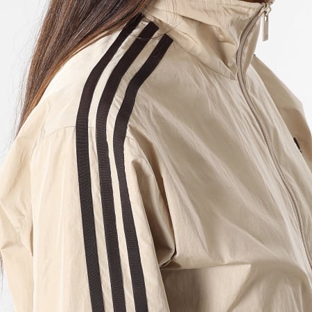 Adidas Originals - Veste Zippée A Bandes Femme KW4530 Beige Noir