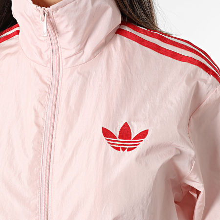 Adidas Originals - Veste Zippée A Bandes Femme KW4531 Rose Rouge