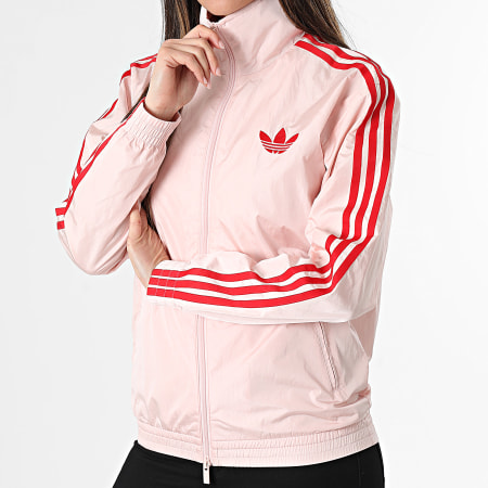 Adidas Originals - Veste Zippée A Bandes Femme KW4531 Rose Rouge