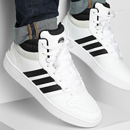 Adidas Sportswear - Baskets Montantes Hoops Mid Classic KI1032 Cloud White Core Black Orbit Grey