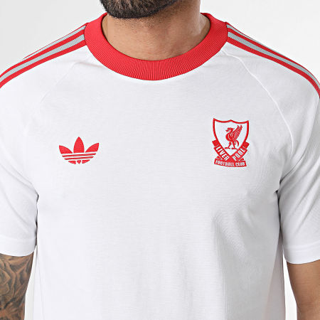 Adidas Originals - Tee Shirt A Bandes Liverpool FC Originals JZ0140 Blanc